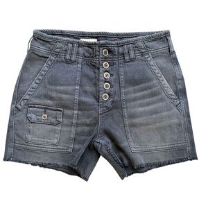 Pilcro Gray Button-Front Cargo Shorts